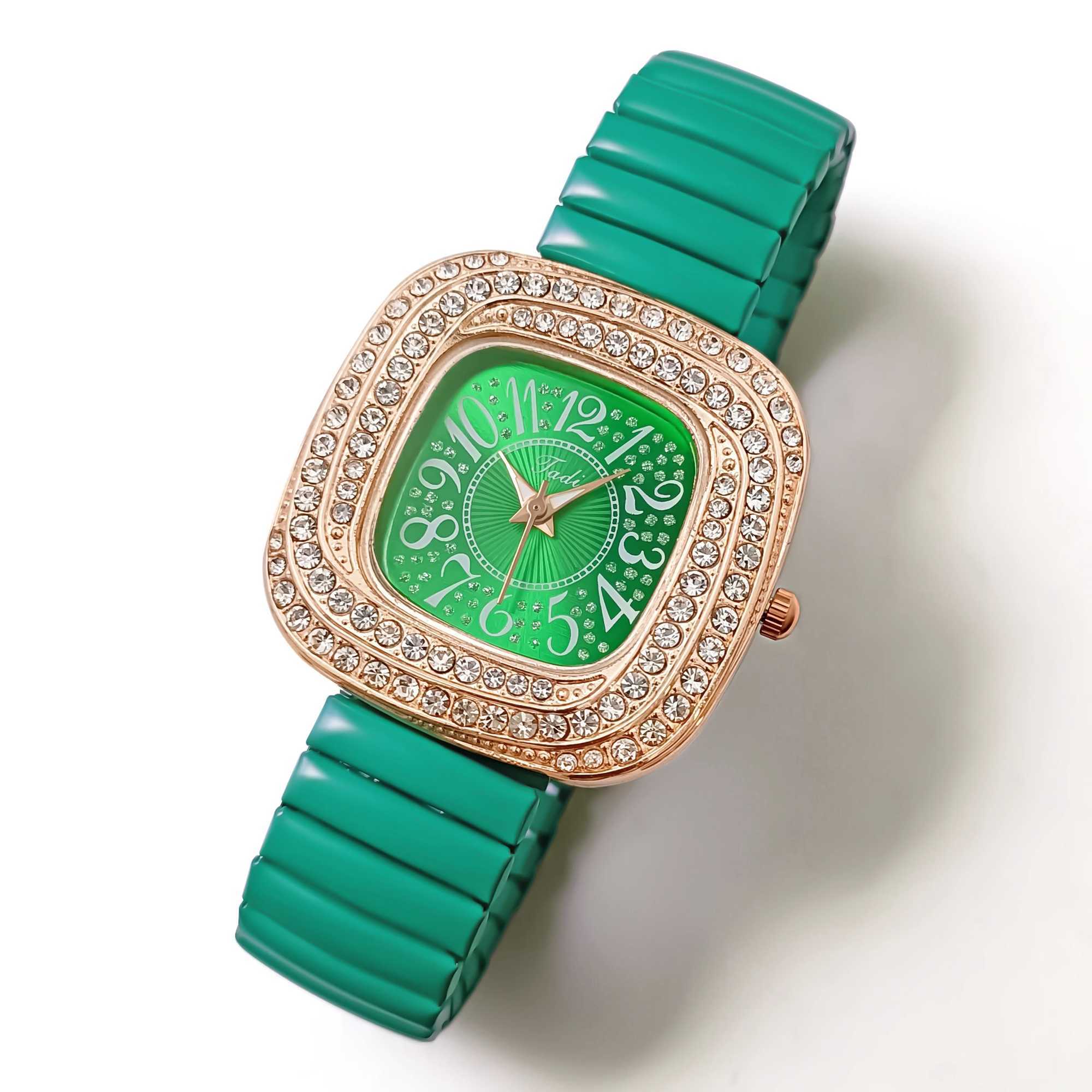 Womens Fashion Business Diamond Elastic Strap Quartz Watch W240902