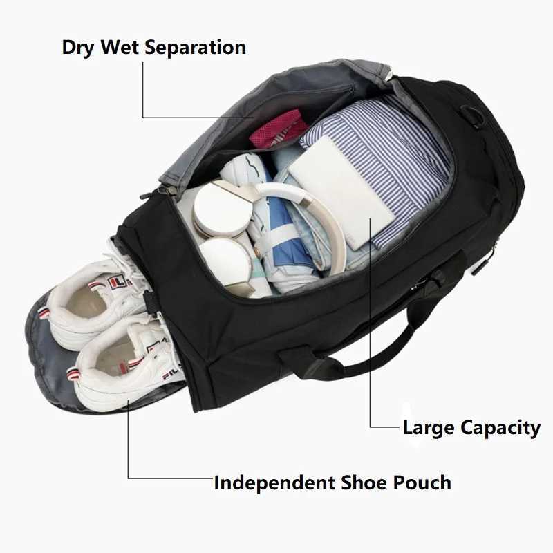 New sports and fitness bag large capacity fitness yoga bag with shoe bag fashionable mens training ultra light travel bag W240906