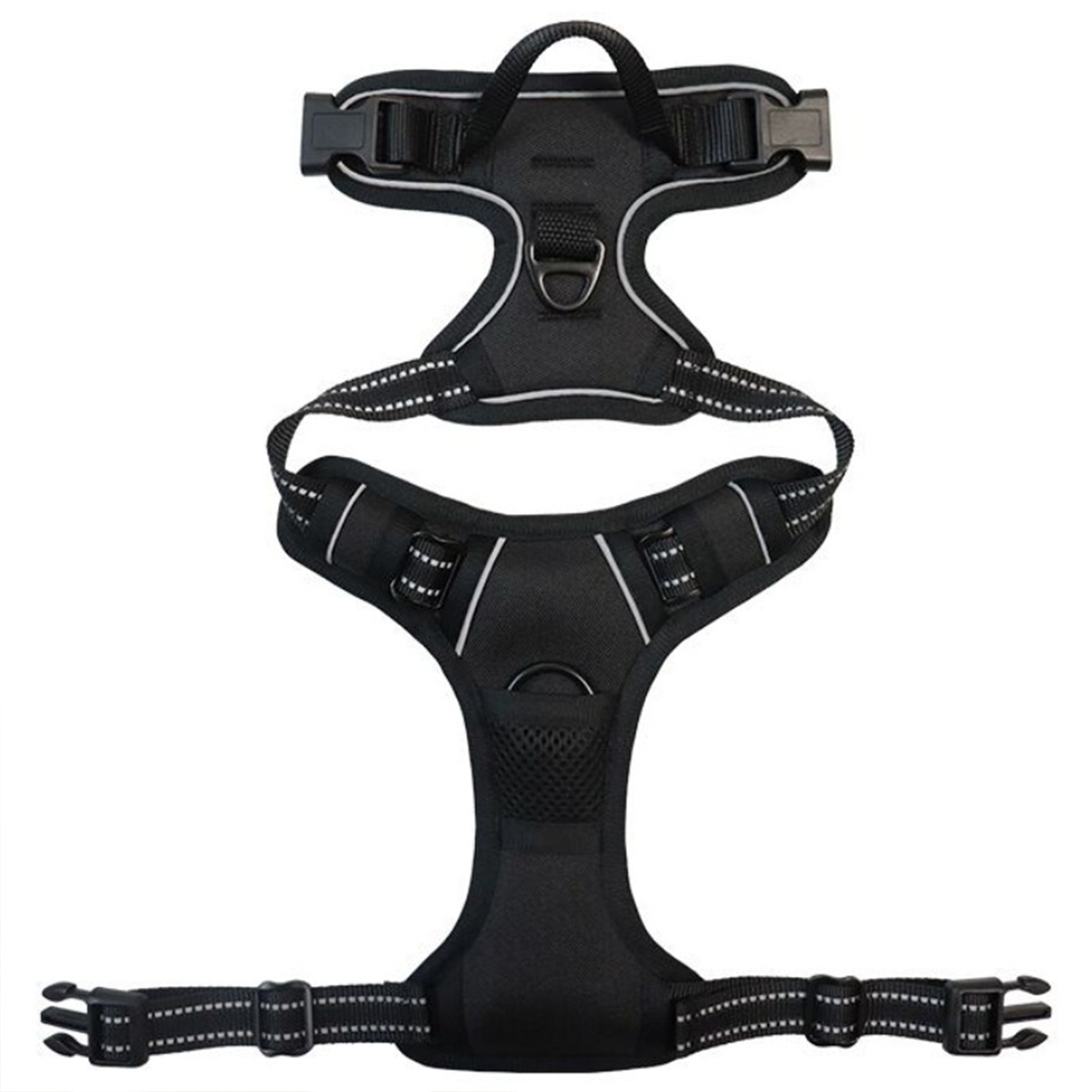 Halloween pet supplies New pet chest harness explosion-proof punching large dog chest back reflective breathable vest traction rope