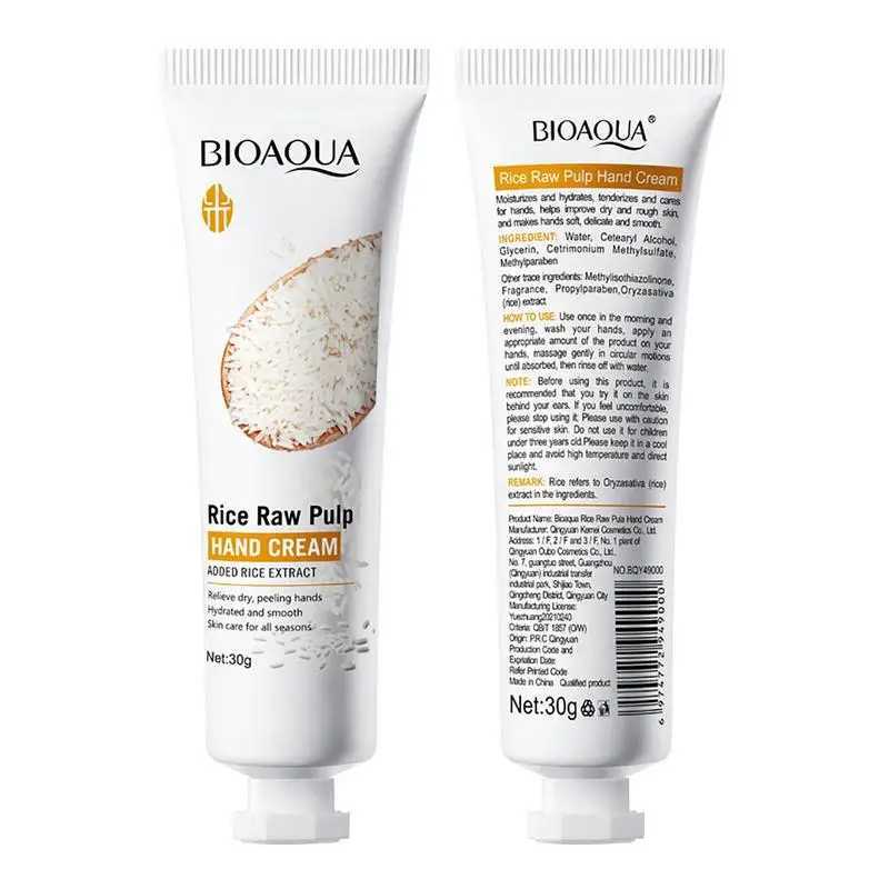 Rejuvenating Hand Cream Rice Raw Pulp Hydration Hand Cream Moisturizer 30g Ultra Moisturizing Hand Cream For Women Rough Hands M240906