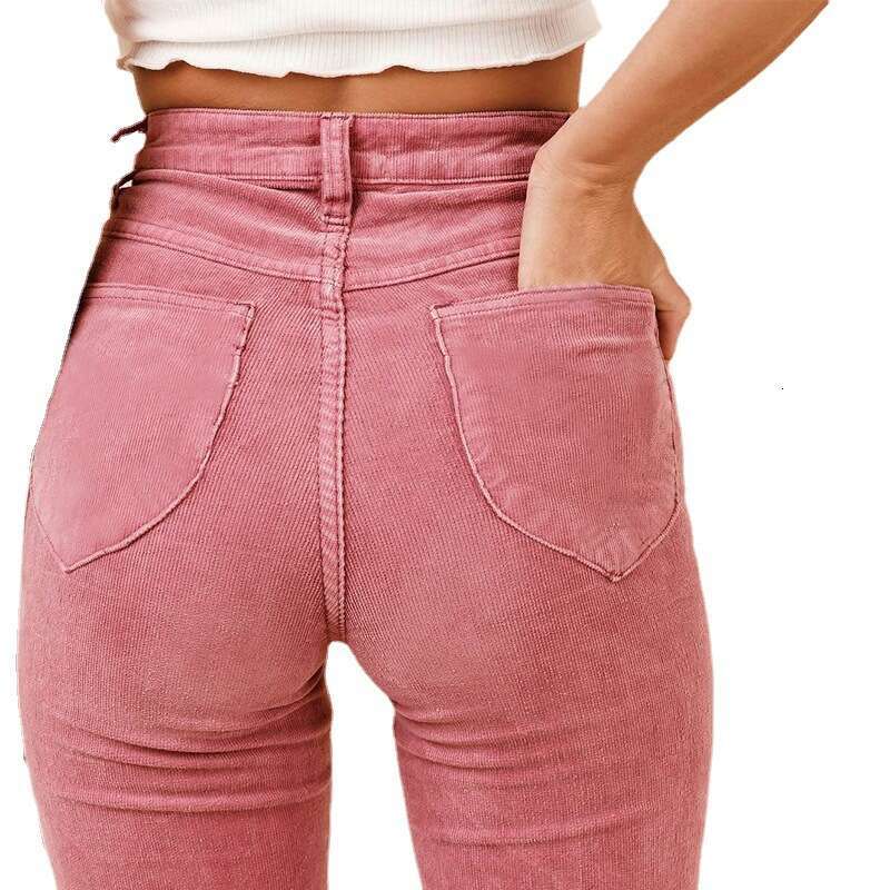 2024 Spring Fashion New Corduroy Bellbottom Wide Leg Pants, Women's Street Solid Color Casual