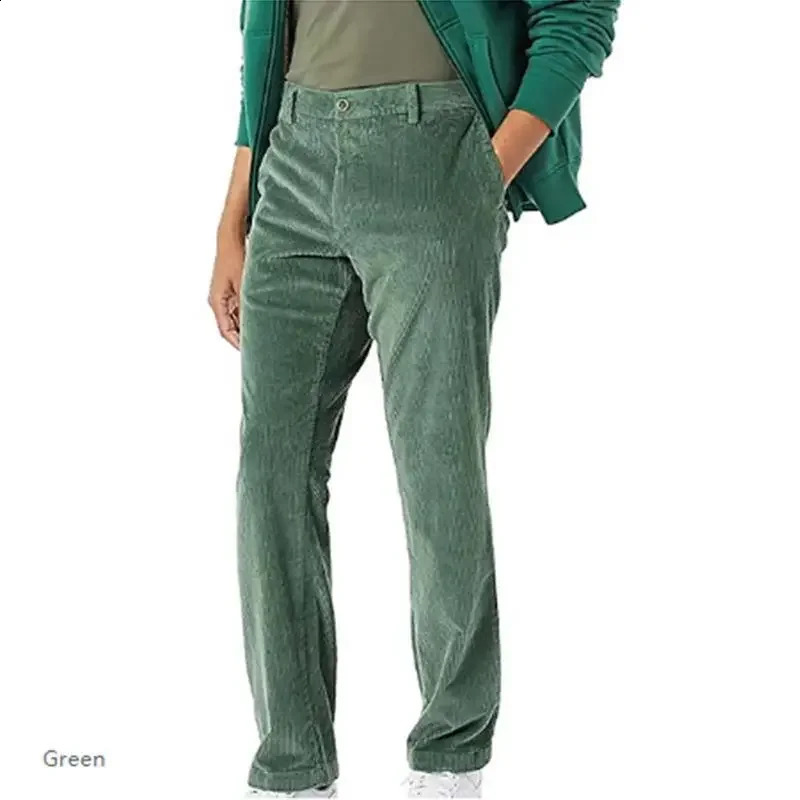 Mens AutumnWinter Corduroy Thick Pants Fashion Casual Straight Leg 240905
