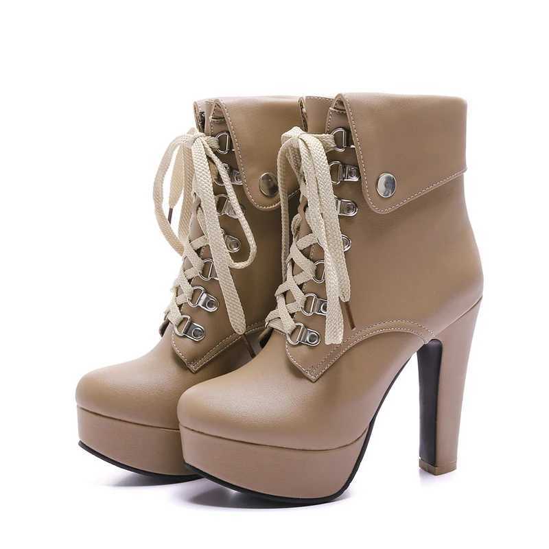 Fashionable womens short boots super high heels platform thick high heels river size ankle boots CL240906