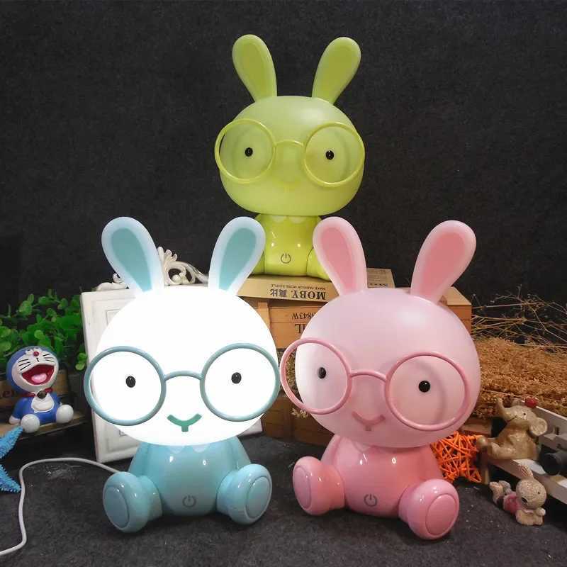 Glass Rabbit Night Light Baby Room Cartoon LED USB Night Light Christmas Gift Children Bedside Home Decoration Holiday Lighting W240816