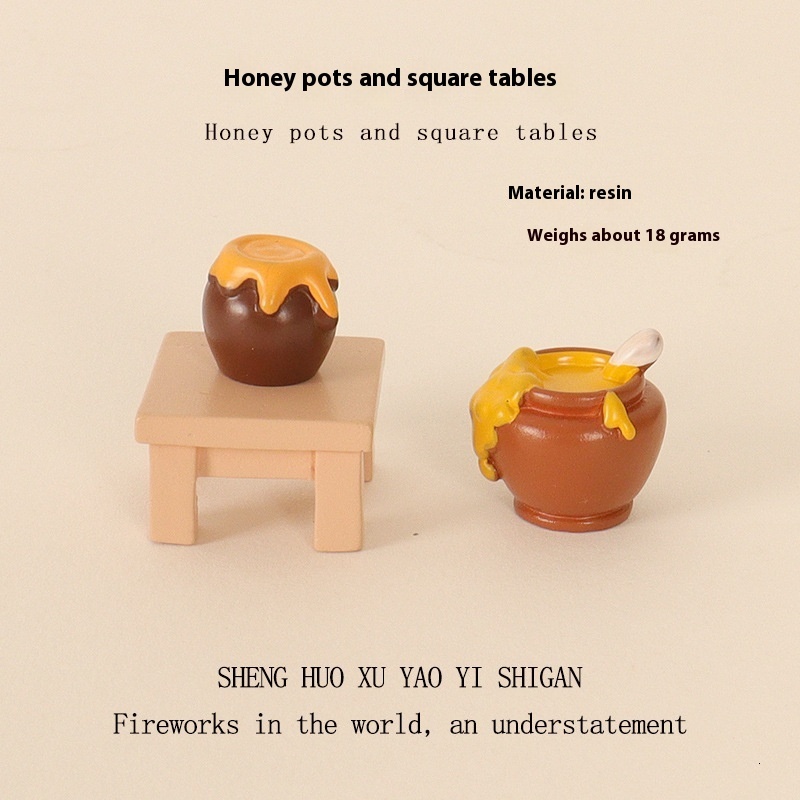 Resin Creative Crafts Mini Honey Can Doll Office Desktop Micro Landscape Scene Furniture Decoration