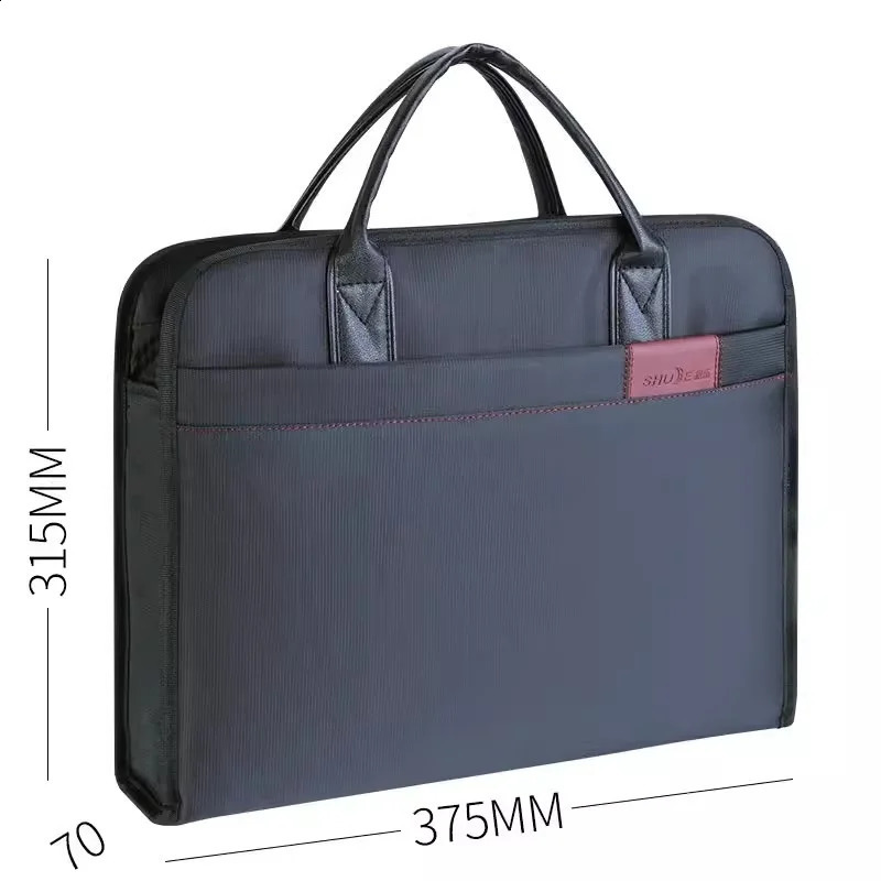 Oxford cloth file bag handheld business personnel storage large capacity zipper waterproof conference customized briefcase 240906