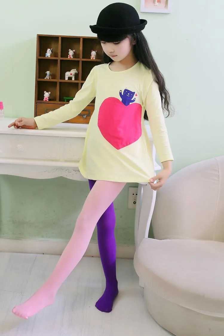 1 Piece 2 color Patchwork Tights Kids Stretch Stocking Soft Baby Girl Cute Solid Candy Colorful Y240906