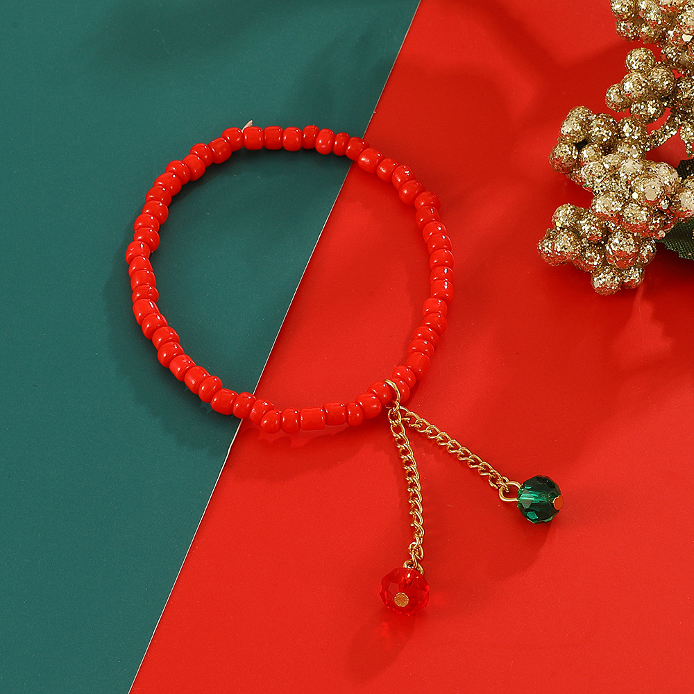 Stylish Holiday Jewelry - Multicolor Christmas Bauble Bracelets with Snowflakes and Tinkling Bells