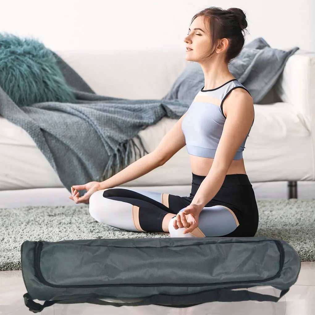 Yoga mat storage bag thick canvas yoga bag with adjustable shoulder straps unisex full zipper lightweight backpack W240906