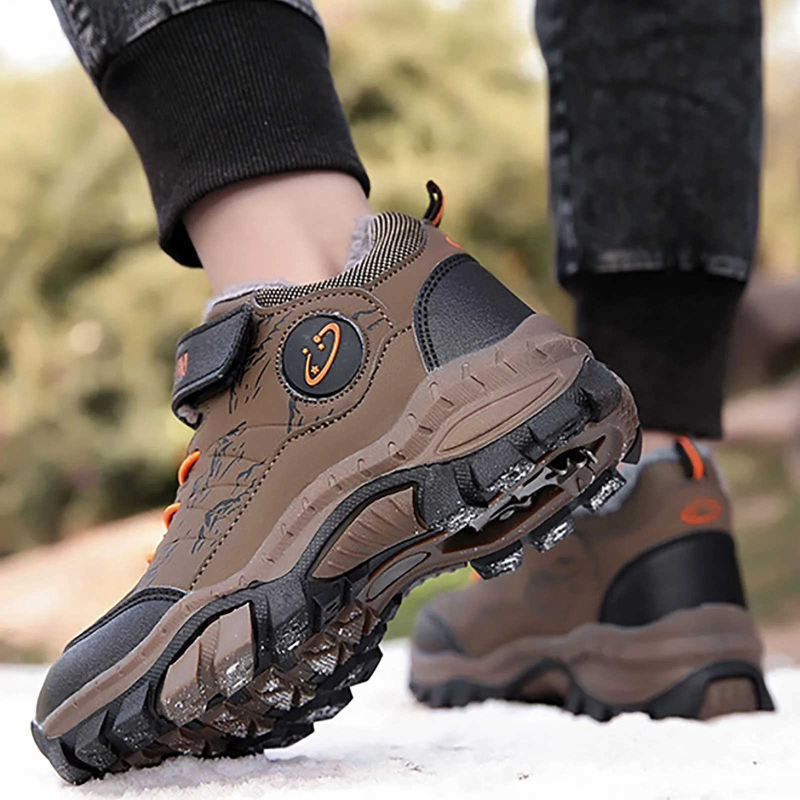 Winter Children Snow Warm Boots Fur Shoes Boys Sneaker Rubber Hiking Shoe Fashion Children Shoes Waterproof Casual Boots Kids M240906