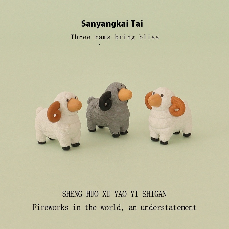 Cartoon Creative Ins Mini Cute Sheep Moss Micro Landscape Landscaping Home Decoration DIY Desktop Ornament