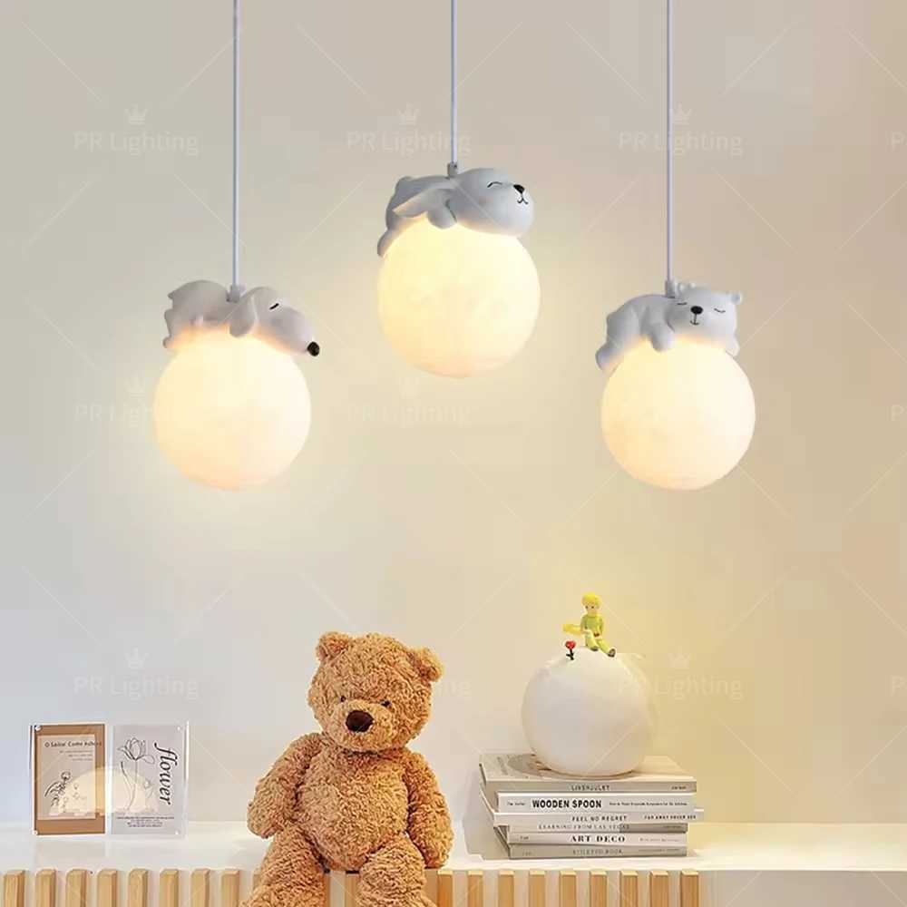 Creative childrens cartoon animal pendant light LED modern pendant light for baby rooms childrens bedrooms home decoration lighting W240816