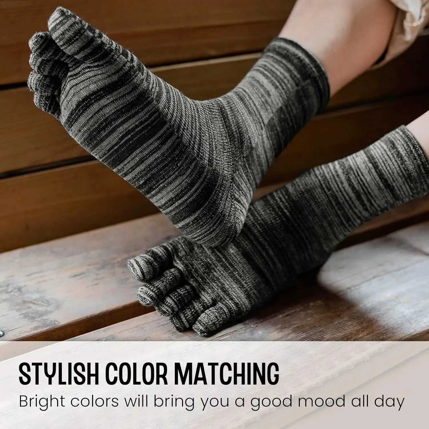 5 pairs of toe sports socks mens mesh business sweat absorption shallow mouth striped fitness travel 5 finger socks anti slip exercise W240905