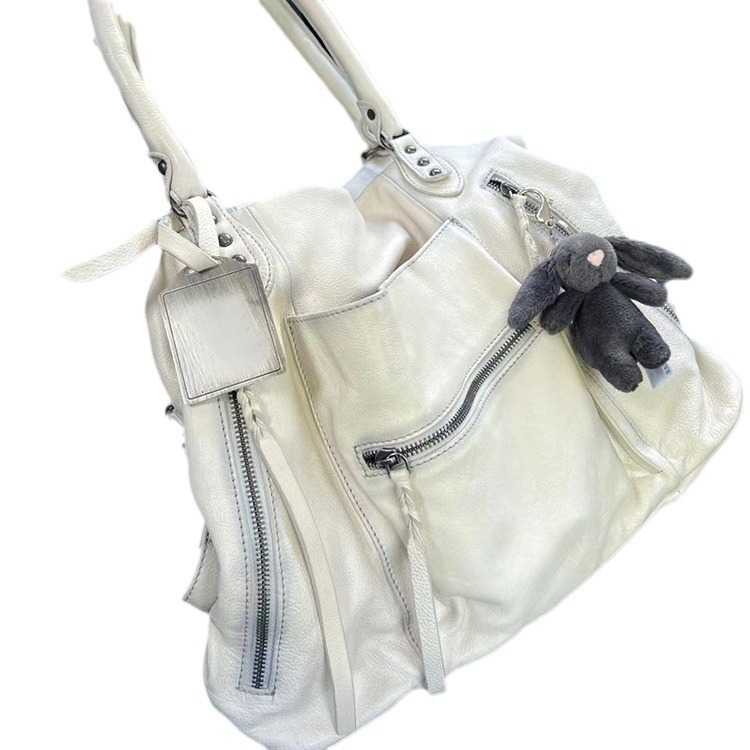Instagram influencer's casual and versatile washed single shoulder handbag, tote bag, pleated women's bag, new trend 240915 - view 6