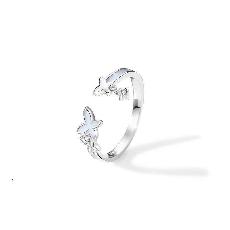 Butterfly night light 925 Sterling Silver Diamond Luxury Big Wedding Band Rings Luxury Rings Set for Bridal Women Engagement Finger Party Gift Designe