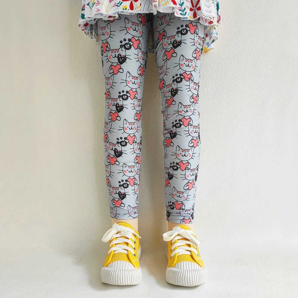 Kids Clothes Girl Legging Spring Autumn Baby Girls Print Flower Pants Summer Children Stretch Slim Trousers 2-11 Years Y240906