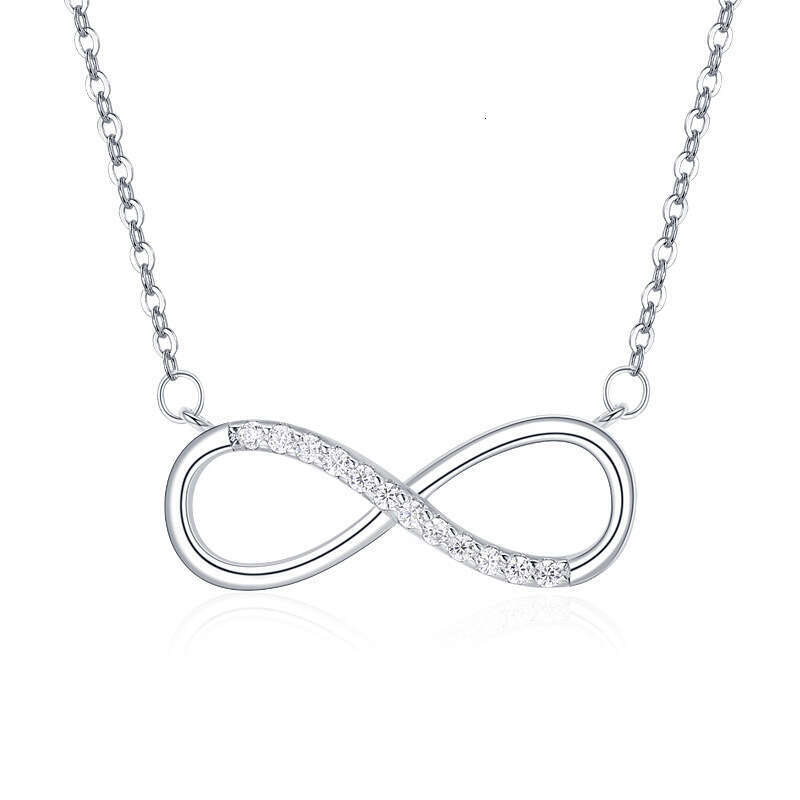 Hot sell diamond necklace designer for women high-end jewelry 8-character Love with Advanced and Minimalist Mobius Infinite Symbol Necklace party gift