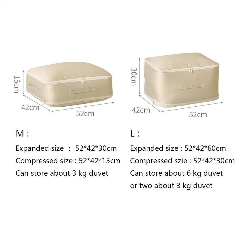 Compression Duvet Storage Bag Large Capacity Closet Cabinet Organizer Foldable Quilt Pillow Blanket Compressed Pouch 240906