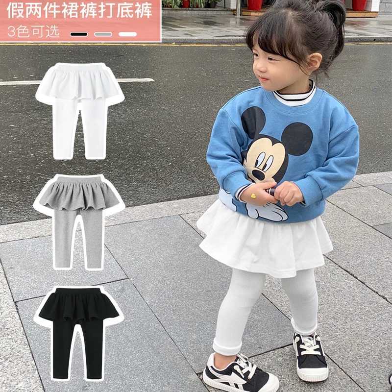 Girls 1-7 Years Old Culottes Everyday Casual Kids Fashion Comfortable Leggings Childrens Skirt Pants In One Spring And Autumn Y240906