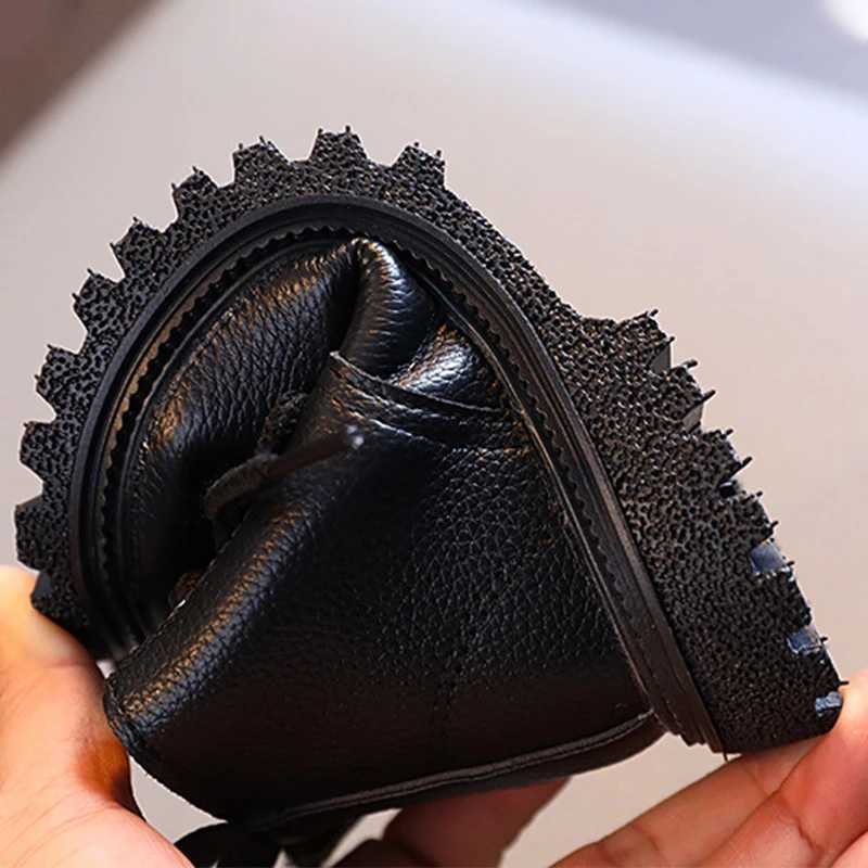 Children Boots Autumn Winter Solid Color Shoe Boys Leather Boots Girls Fashion Short Snow Boots Toddler Shoes M240906