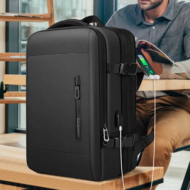 Business Travel Backpack for Men Expandable Water Resistant with Usb Black Laptop 15 6 Inch College Work 240906