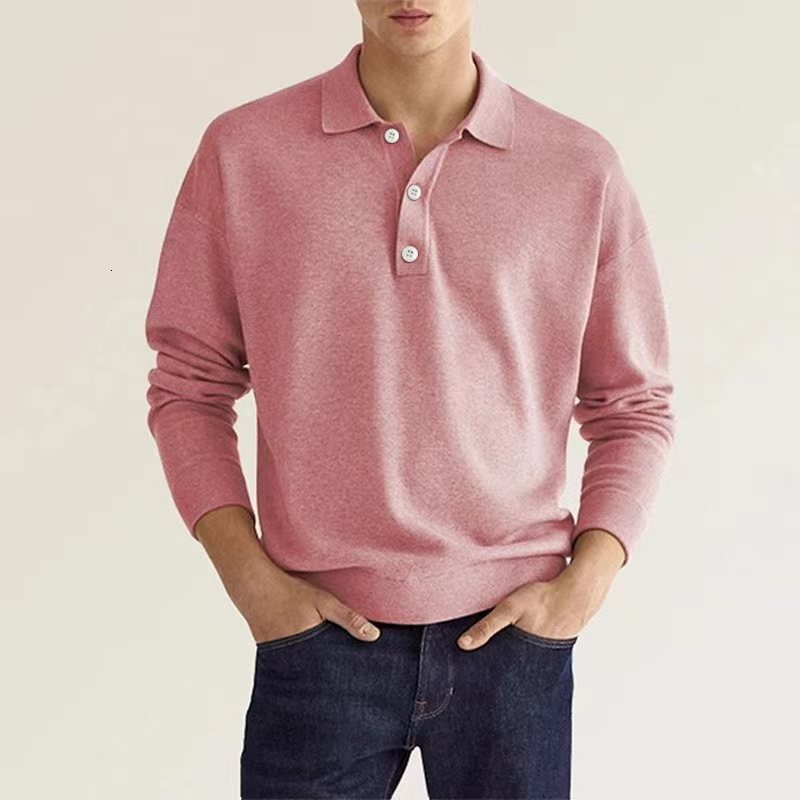 Designer Polo 2024 Polo Shirt Site Hot Autumn Mens Polo Shirt Long Sleeved V-Neck Button Men's Casual Top Polo Shirt