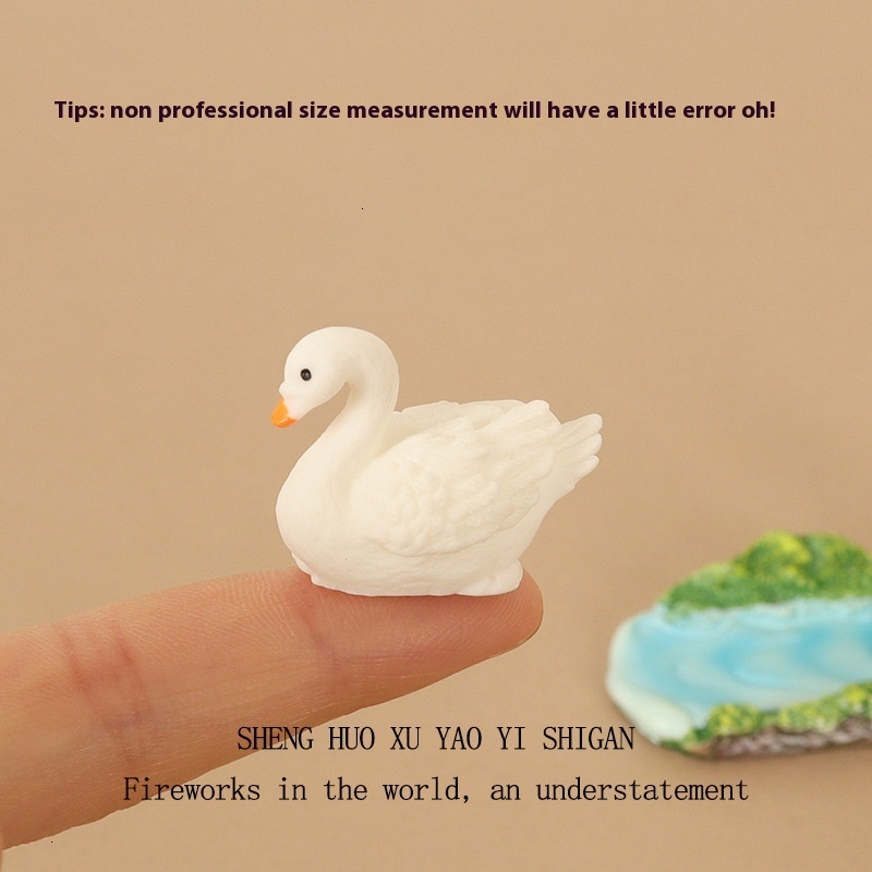 Mini Swan Swimming Resin Creative Crafts Office Desktop Micro Landscape Home Scene Decoration