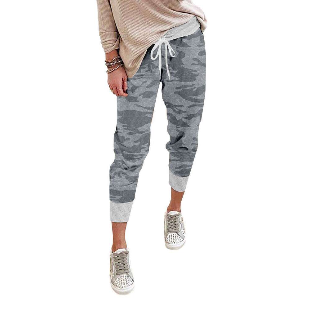 New 2024 Women's Camouflage Printed Casual Drawstring Running Pants