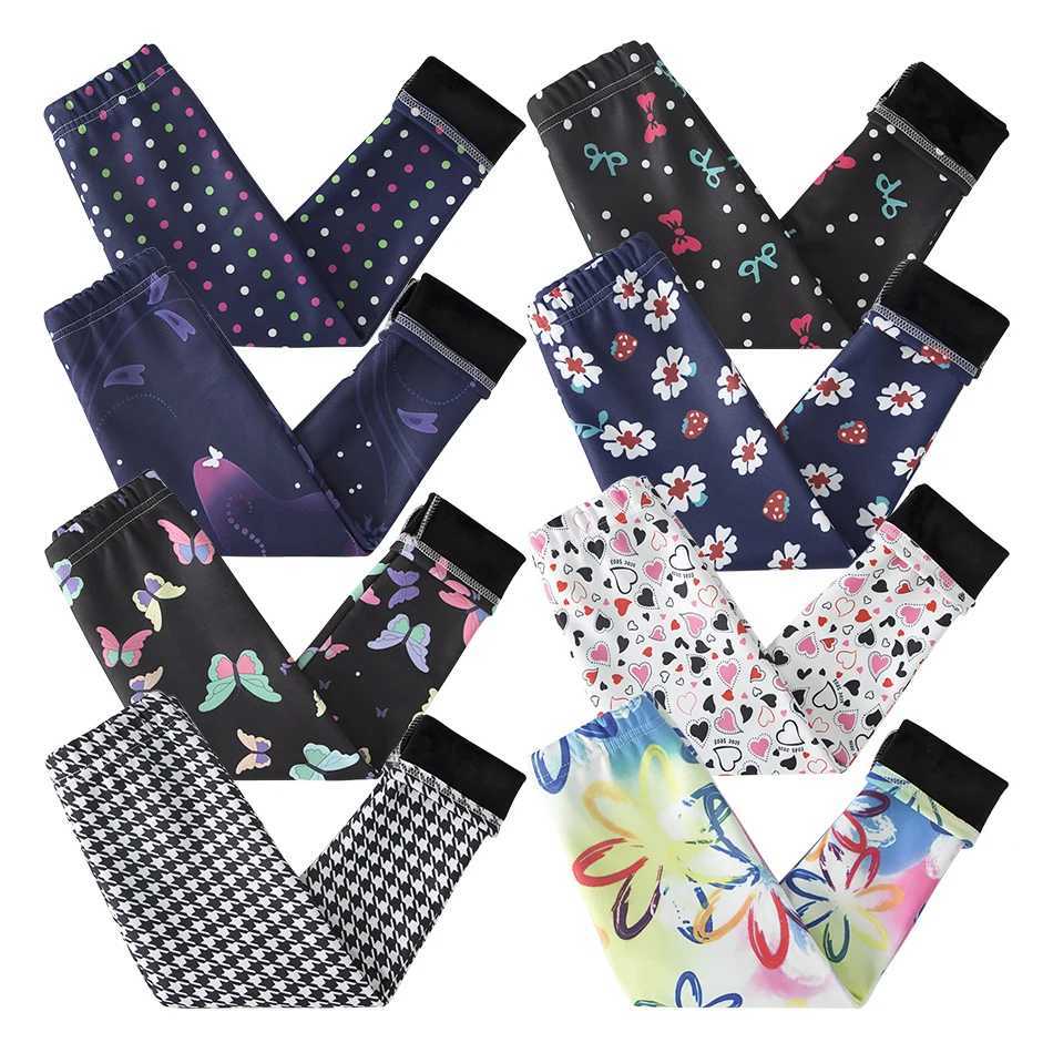 Thickened Plush Girls Leggings Soft Stretchy Waisted Kids Winter Pants Perfect for Layering and Cold Weather Outdoor Play Wear Y240906