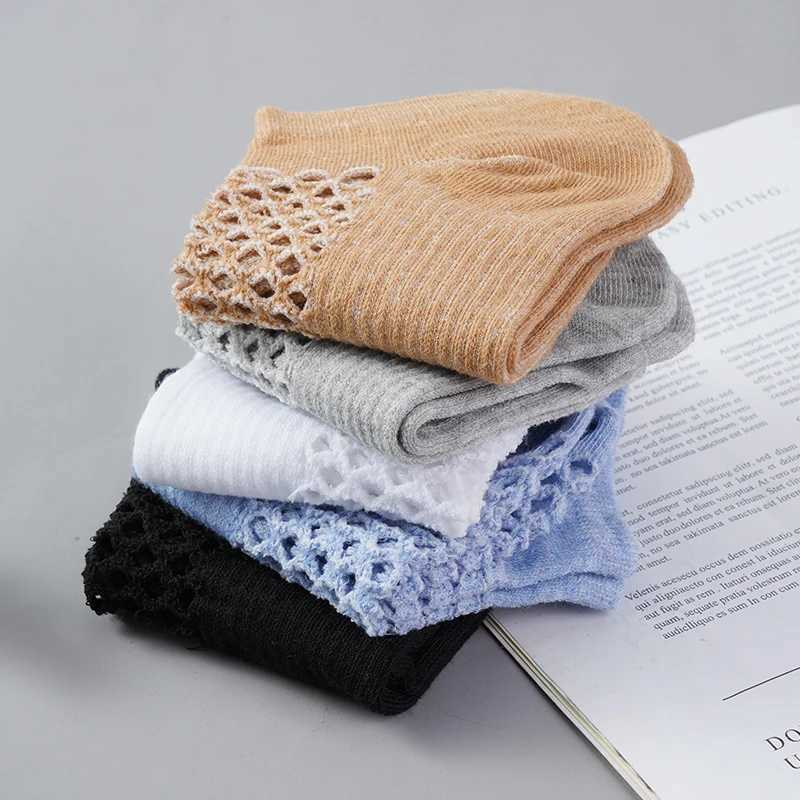 5 Pairs/Lot Men Spring Summer Hole Socks Breathable Cave Casual Soft Thin Low Cut Short Mesh Ankle Funny Man Sokken Y240906