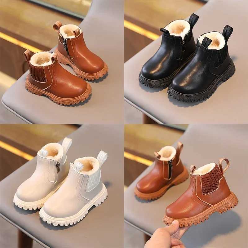 Autumn and Winter Baby Boots Super Warm Boys and Girls Shoes Pu Leather Childrens Boots Fashion Preschool Boots Childrens Snow Shoes M241102