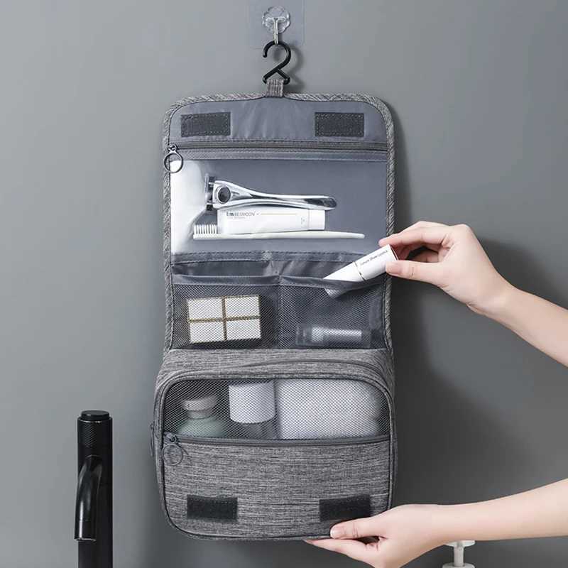 Oxford fabric mens business portable storage bag toilet organizer womens makeup bag waterproof hanging travel washing bag W240905