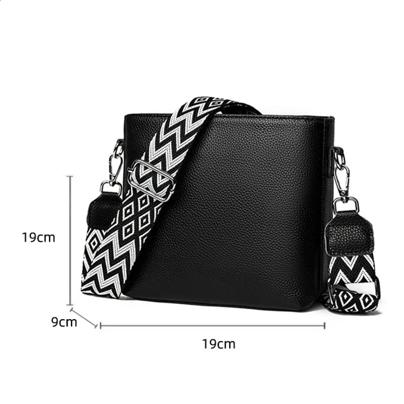 100% genuine leather shoulder cross body bag 2024 womens soft denim bucket bag womens handbag fashion handbag 240904