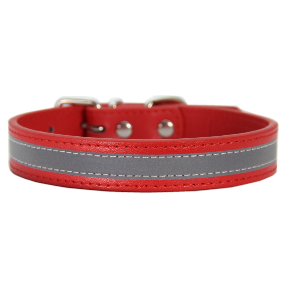 halloween Pet collar reflective strap Pet dress up at night reflective anti-lost leather luminous collar Functional Leather Design