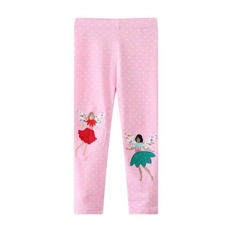 Jumping Meters Girls Blue Leggings Pants Mermaid Embroidery Autumn Spring Full Length Kids Trousers Stripe Toddler Pencil Pants Y240906