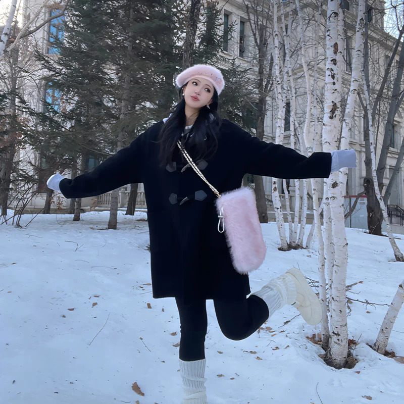 y faux fur womens shoulder bag soft plush travel backpack girls handbag solid color fluffy wallet 240906