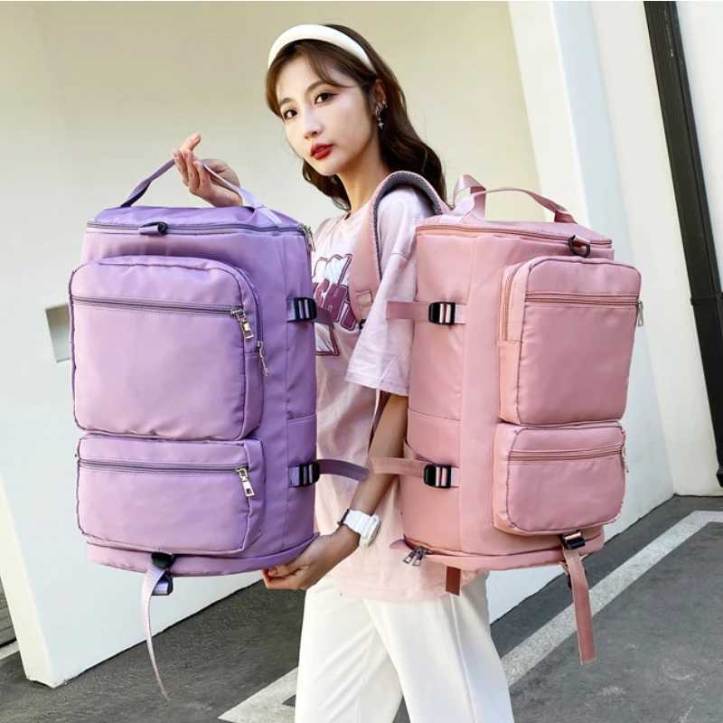 Large capacity fitness bag womens travel bag leisure weekend travel backpack dry wet separation exercise yoga bag cross body bag W240906
