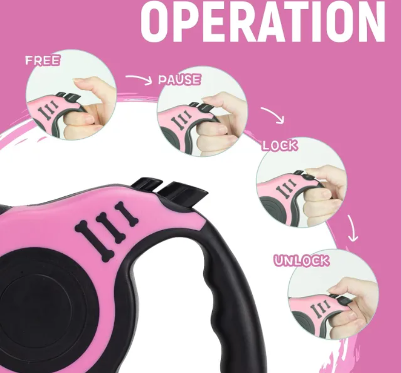 Durable 5M Automatic Retractable Pet Leash Enhanced Safety Feature for Your Canine Companion