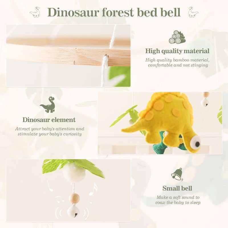 Baby rattlesnake hanging toy 0-12 months old music newborn cute dinosaur animal crib Bell mobile baby rattlesnake carousel W240815