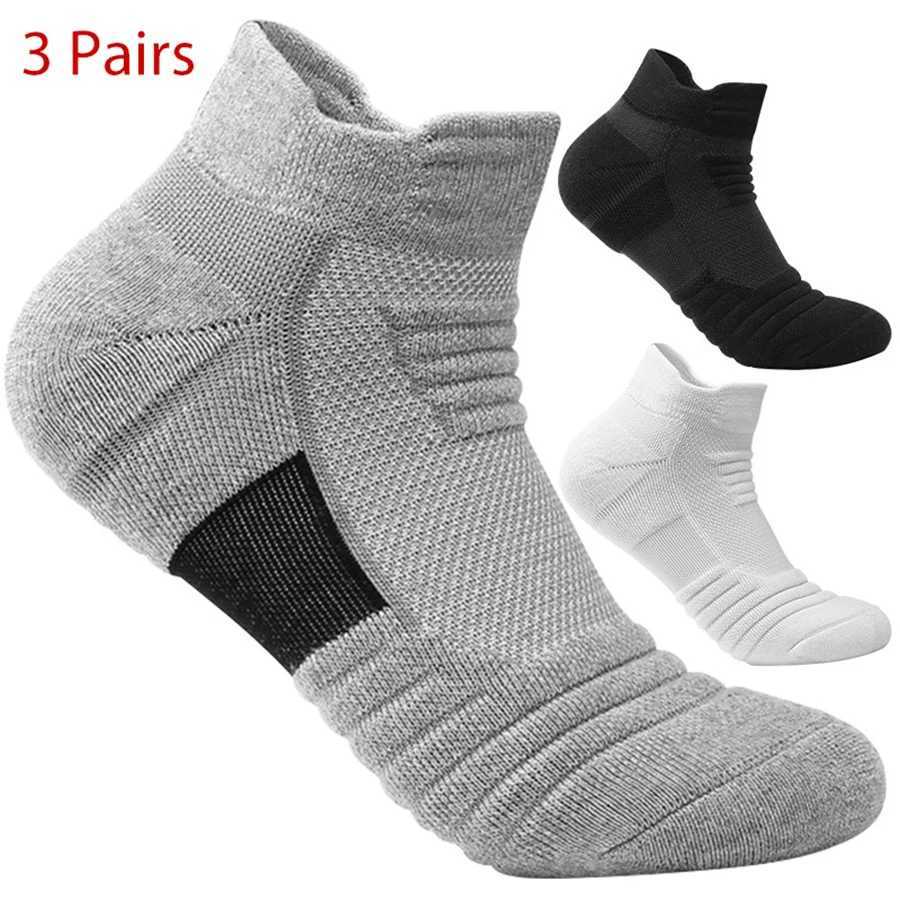3 Pairs Anti-slip Football Socks Men Women Cotton Sock Short Long Tube Soccer Basketball Sport Socks Breathable Deodorous Socks Y240906