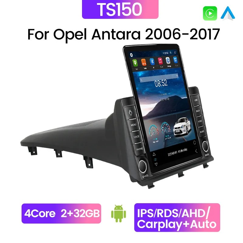 Car Video Multimedia Stereo Player Carplay Android 13 for Opel Antara 1 2006-2017 Tesla Style Navigation GPS Radio 2din BT