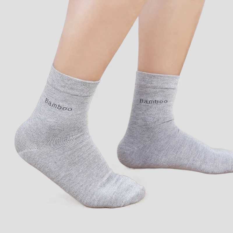 10 pairs of fashionable solid mens casual business antibacterial breathable mens staff socks high-quality mens bamboo fiber socks W240905