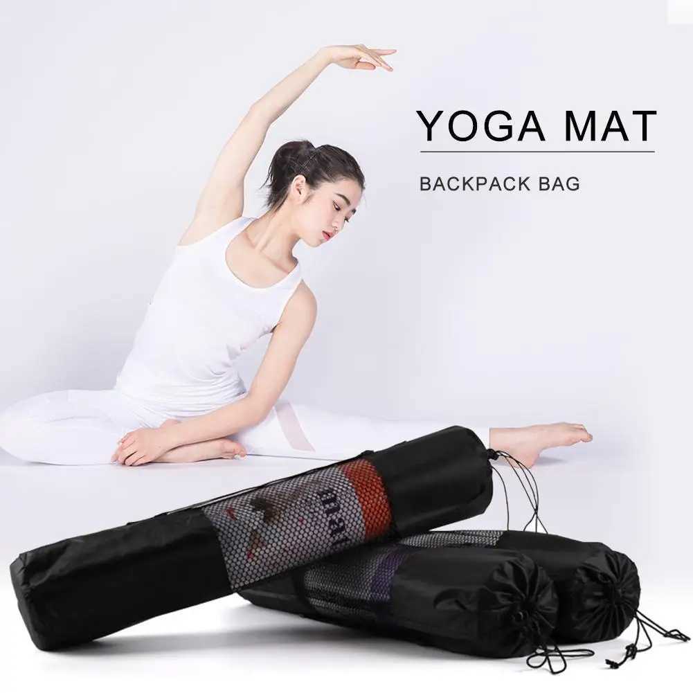 Yoga mat holder shoulder strap single shoulder mesh pull rod yoga bag W240906