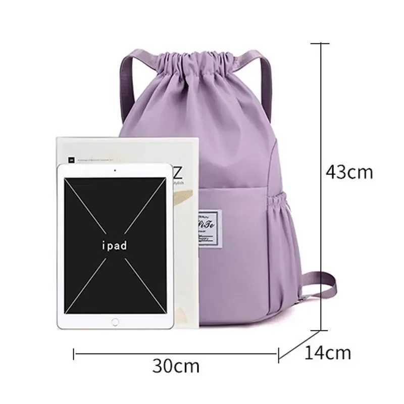 Outdoor backpack lightweight Oxford cloth shoulder bag yoga bag mens waterproof sports drawstring bag W240906