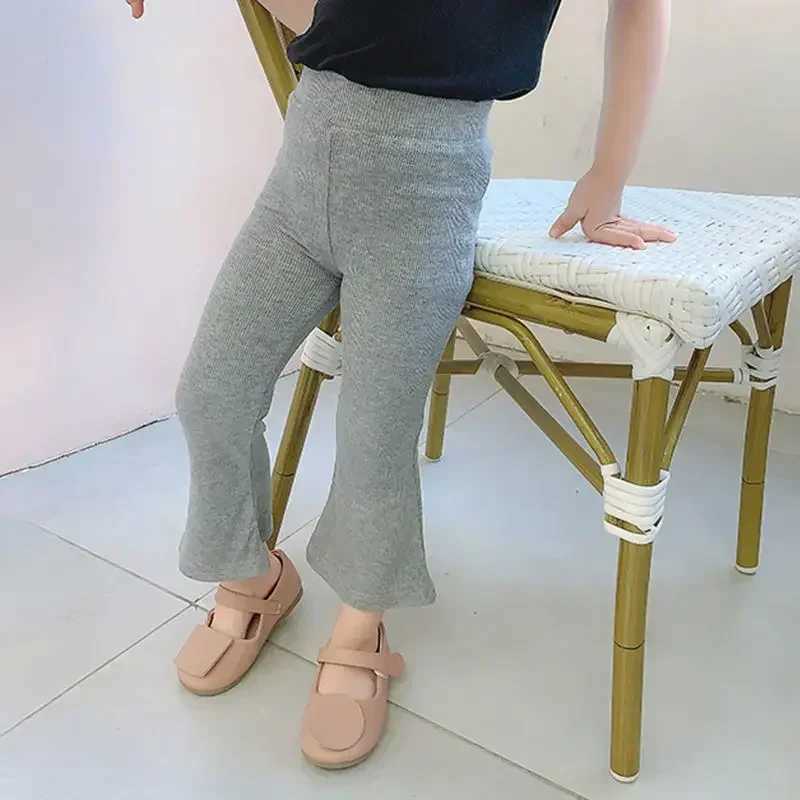 Children Girls Bell-bottom Trousers Skinny Pants Kids Leggings Spring Autumn Thin Type Flare Trousers Kids Slim-fit Pants Capris Y240906