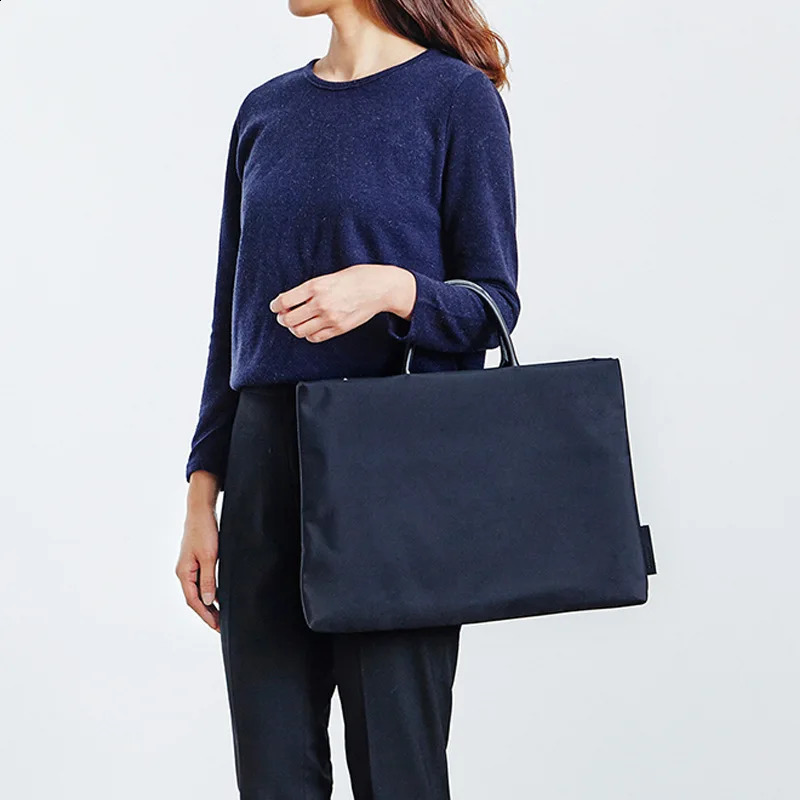 Original thick nylon womens business OL style professional computer bag 14 inch file handbag 240906