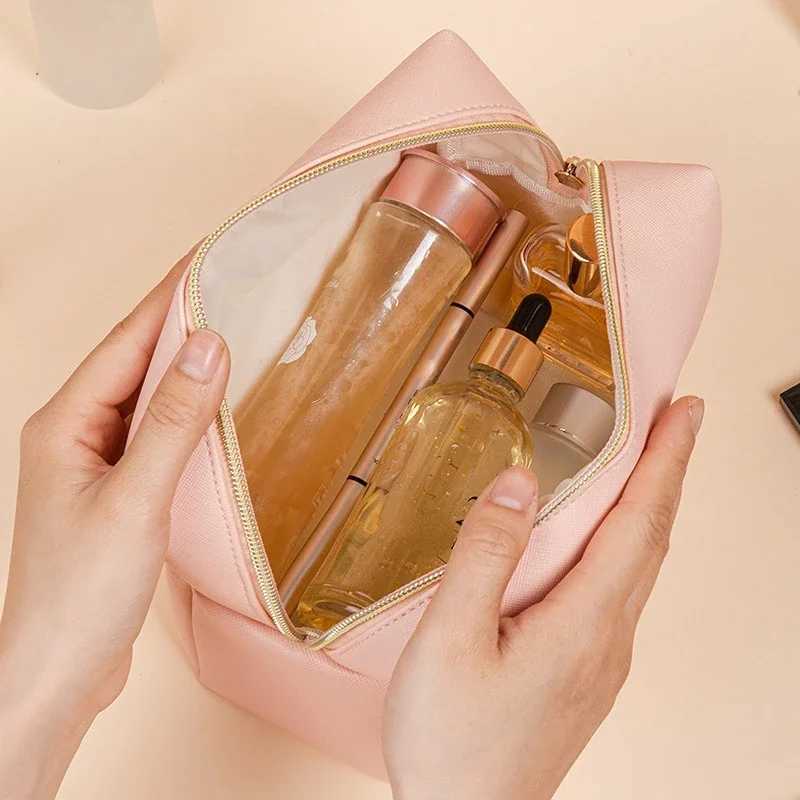 2024 New Womens Makeup Bag Solid Color Korean Makeup Bag Waterproof Makeup Bag W240905