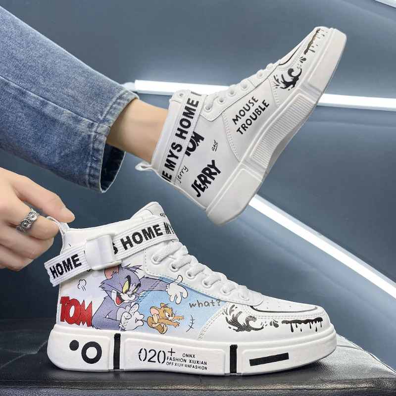 Mens Sneakers High-Top Casual Canvas Couple Cute Skate For Girl Free Shipping Design Womens Skateboard Shoes
