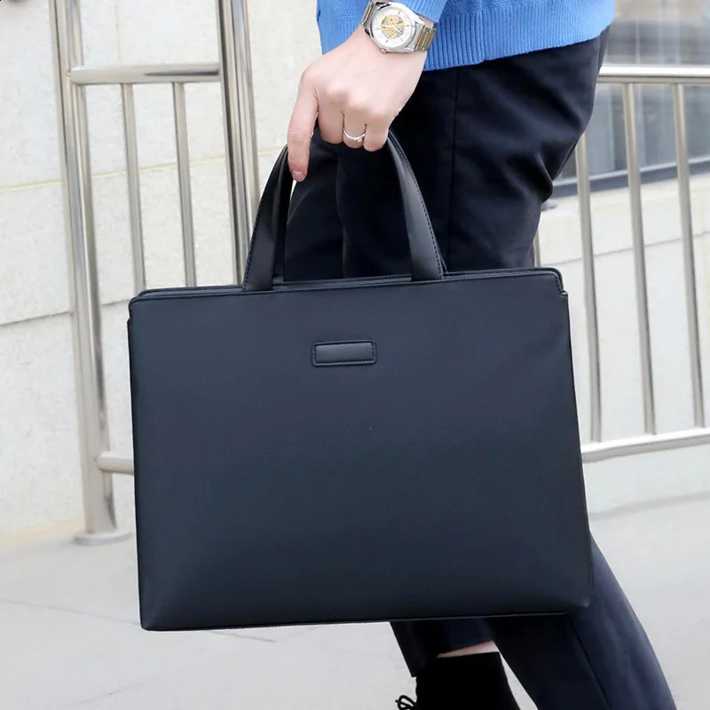 mens briefcase office handbag PVC business A4 book file employee meeting bag womens notebook 240906