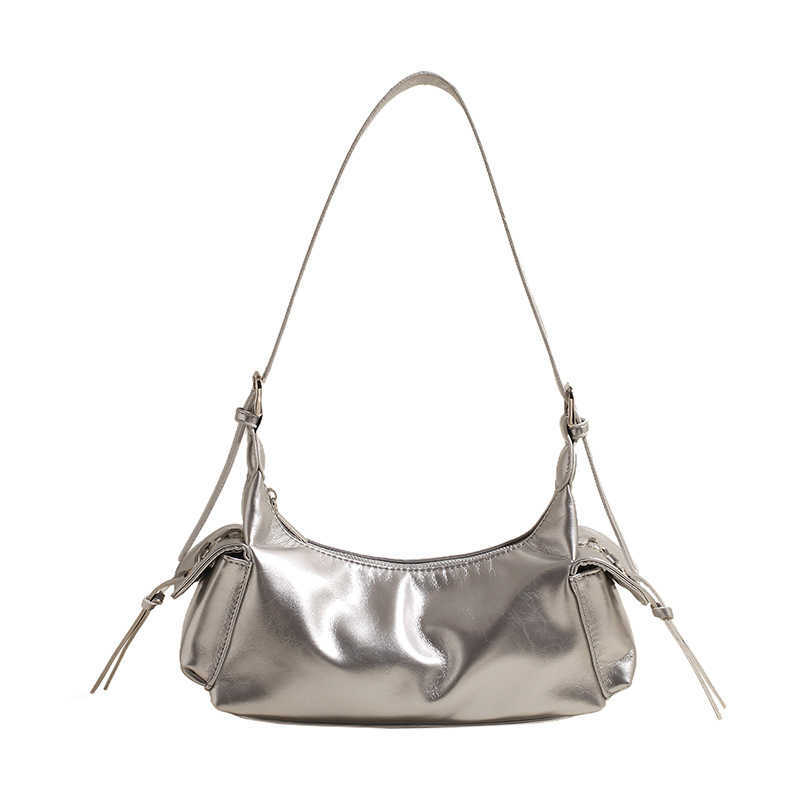 Red soft leather commuting bag new women's new style spicy girl style motorcycle armpit shoulder bag 240915